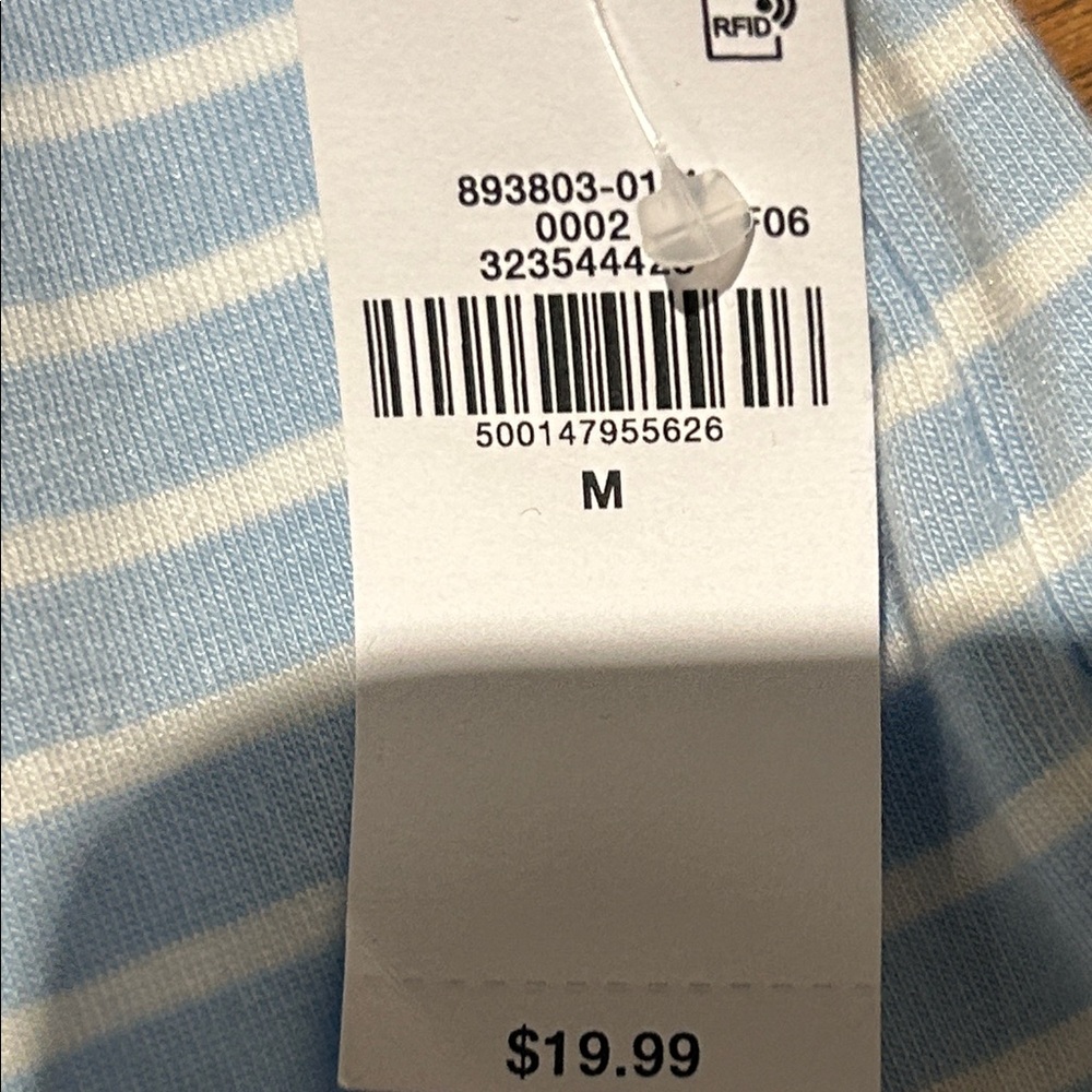 Old Navy Light Blue and White Striped Tee - Picture 4 of 5
